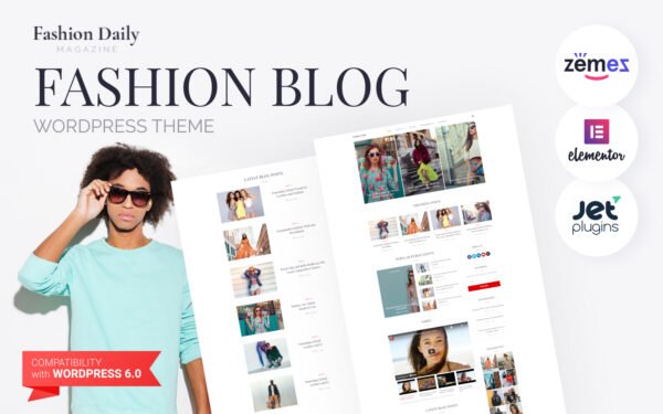Fashion Daily – Fashion Blog WordPress Elementor Theme WordPress Theme