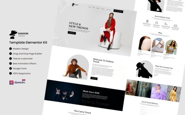 Fashion Trend – Ready to Use Elementor Template Kit Elementor Kit