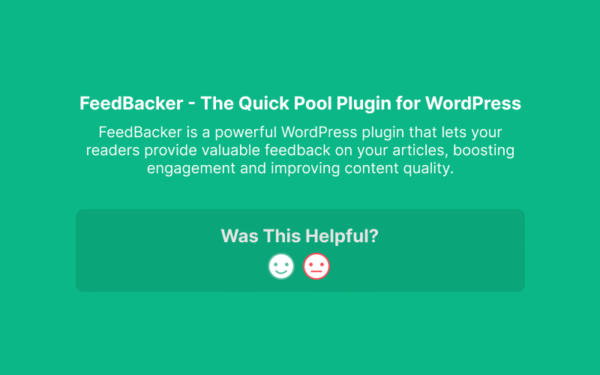 FeedBacker – The Quick Poll Plugin for WordPress WordPress Plugin