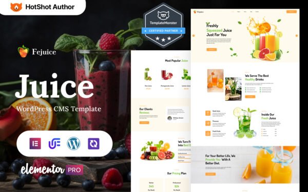 Fejuice – Fruit juice And liquid WordPress Elementor Theme WordPress Theme