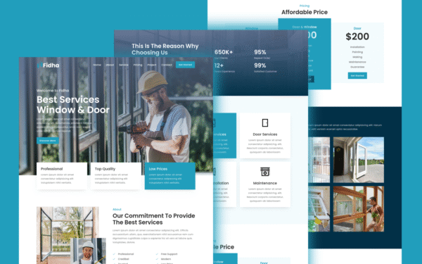 Fidha – Doors And Windows Elementor Kit Landing Page Template