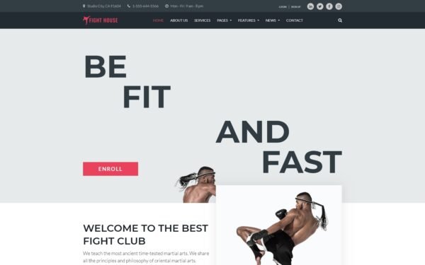 Fight House – Brutal Martial Arts Club WordPress Theme