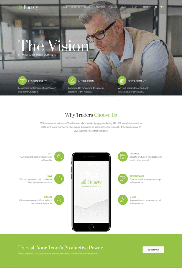 Finasty – Efficient Business Services WordPress Theme