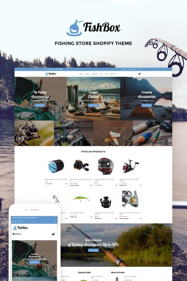 FishBox – Attractive Fishing & Hunting Store Shopify Theme
