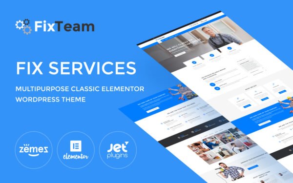 FixTeam – Fix Services Multipurpose Classic WordPress Elementor Theme WordPress Theme