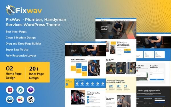 FixWav – Plumber, Handyman Services WordPress Theme