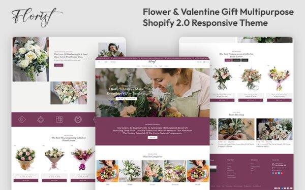 Florist – Flower & Valentine Gift Multipurpose Shopify 2.0 Responsive Theme Shopify Theme