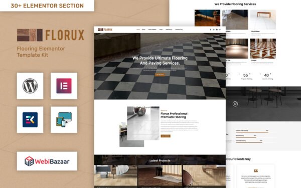 Florux – Paving & Tiling Services Elementor WordPress WordPress Theme