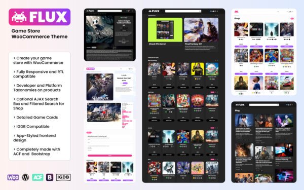 FLUX – Game Store WooCommerce Theme + RTL
