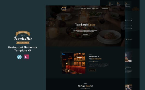 Foodvilla – Restaurant Services Elementor Template Kit Elementor Kit