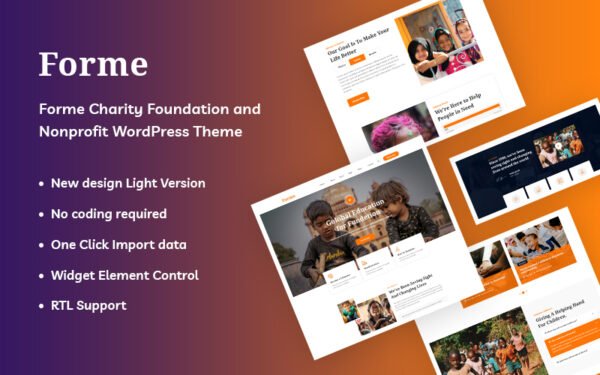 Forme – Charity Foundation and Nonprofit WordPress Theme