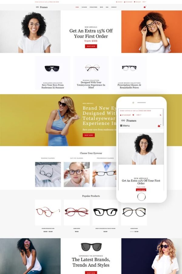 Frames – Glasses Store Clean Shopify Theme