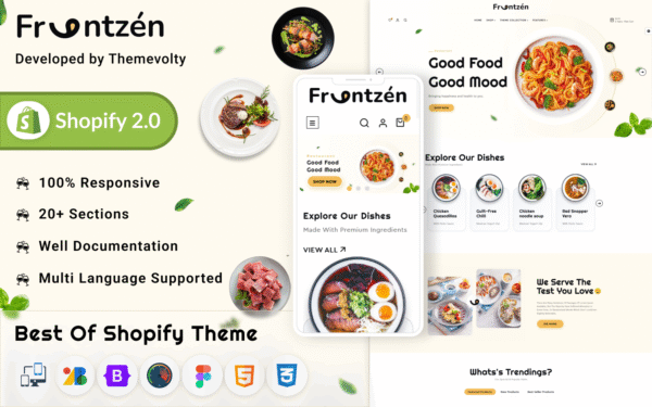 Frantzen Mega Rich Food Restaurant Shopify 2.0 Responsive Template Shopify Theme
