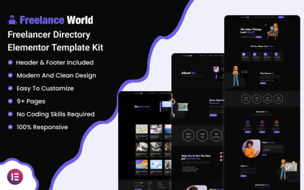 Freelance World – Freelancer Directory Elementor Template Kit Elementor Kit
