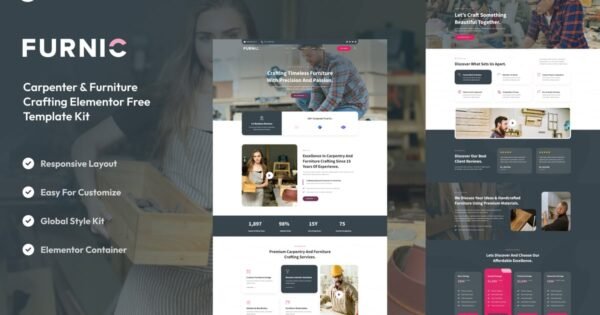 Furnic – Carpenter & Furniture Crafting Elementor Template Kit