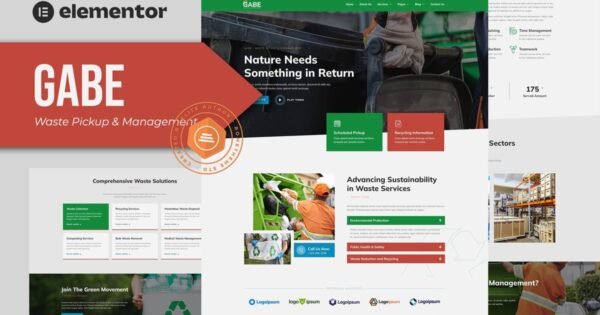 Gabe – Waste Pickup & Management Elementor Template Kit