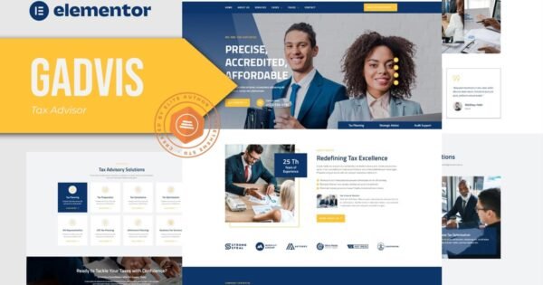 Gadvis – Tax Advisor & Financial Consulting Elementor Template Kit