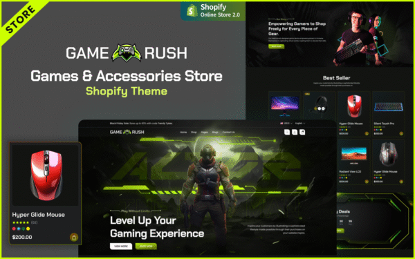 Game Rush UI – Gaming Gear & Accessories Shopify Theme