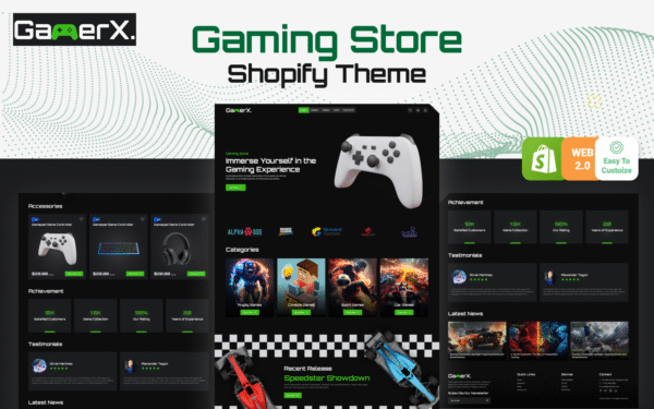 Gamerx – Digital Gaming Store Shopify 2.0 Theme Shopify Theme