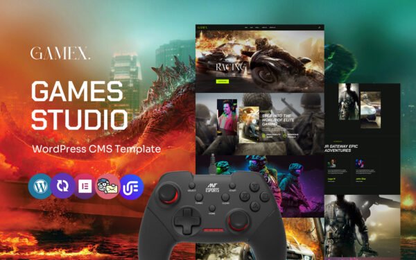 Gamex – Online Games Studio Multipurpose WordPress Elementor Theme WordPress Theme