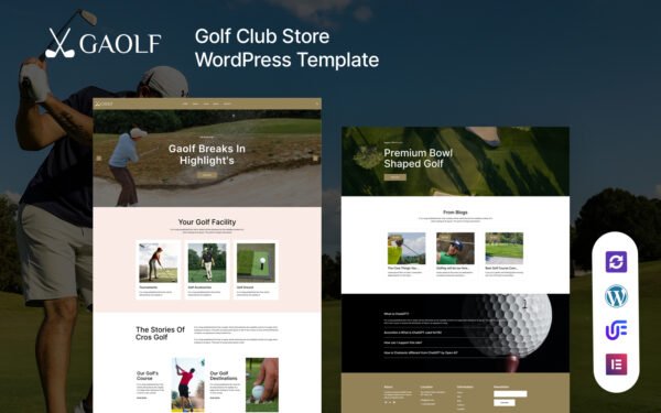Gaolf – Golf Club And Course WordPress Elementor Theme WordPress Theme