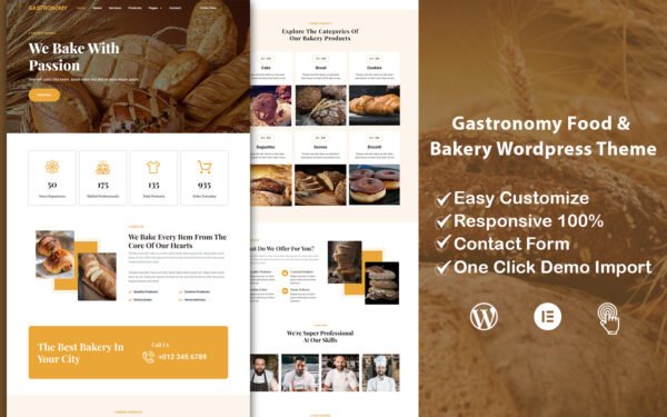 Gastronomy – Food & Bekary Multipurpose Wordpress Theme WordPress Theme