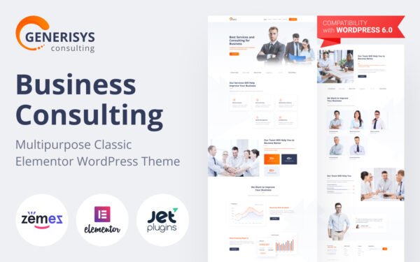 Generisys – Business Consulting Multipurpose Classic WordPress Elementor Theme WordPress Theme