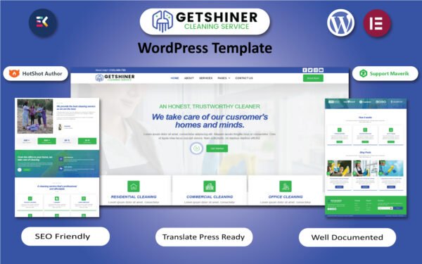 GetShiner – Limousine, Window Cleaners / Cleaning Service WordPress Elementor Template WordPress Theme