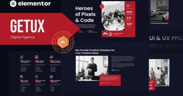 Getux – Modern Digital Agency Elementor Template Kit