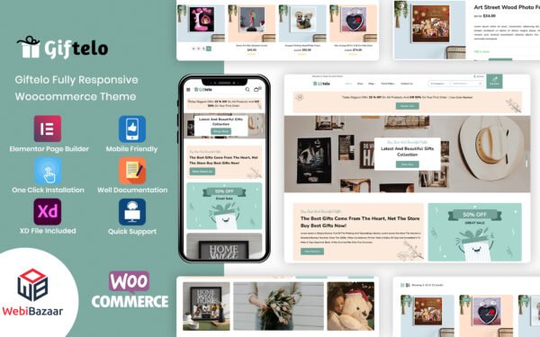 Giftelo – Handmade Gift & Photo Art Elementor WooCommerce Theme