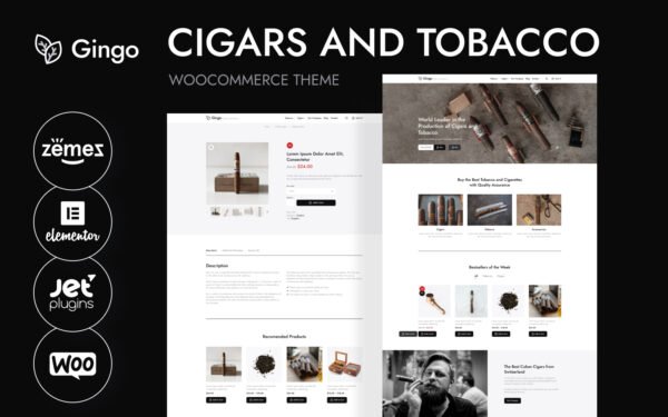 Gingo – Cigars and Tobacco WordPress Theme