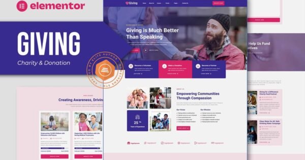 Giving – Charity & Donation Elementor Template Kit
