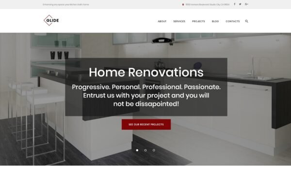 Glide – Home, Bath and Kitchen Renovation Company WordPress Theme