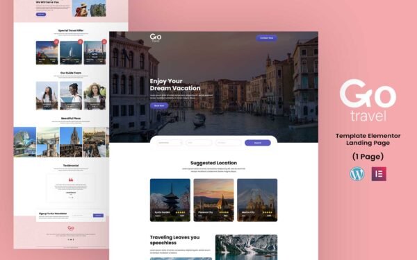 Go Travel – Travelling Services Elementor Landing Page Template Elementor Kit