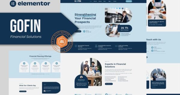 Gofin – Financial Solutions Elementor Template Kit