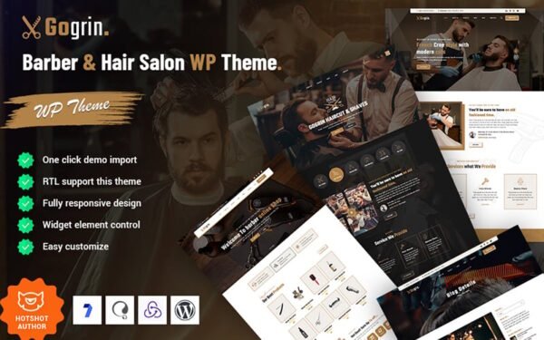 Gogrin – Barber & Hair Salon WordPress Theme