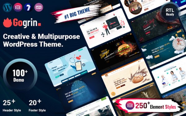 Gogrin – Creative And Multipurpose Responsive WordPress Theme