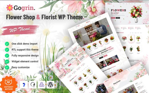 Gogrin – Flower Shop and Florist WordPress Theme