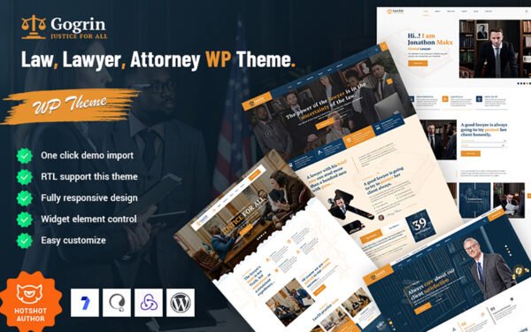Gogrin – Law, Lawyer, & Attorney WordPress Theme