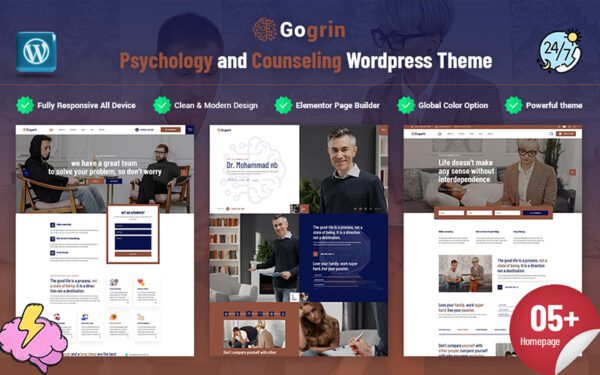 Gogrin – Psychology and Counseling Responsive WordPress Theme