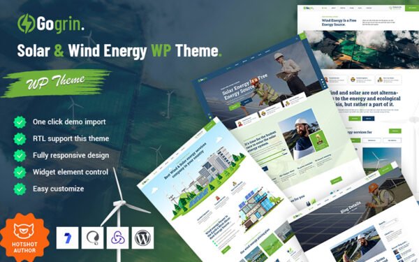 Gogrin – Solar & Wind Energy WordPress Theme