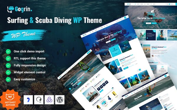 Gogrin – Surfing and Scuba Diving WordPress Theme