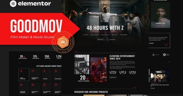 Goodmov – Film Maker & Movie Studio Elementor Template Kit