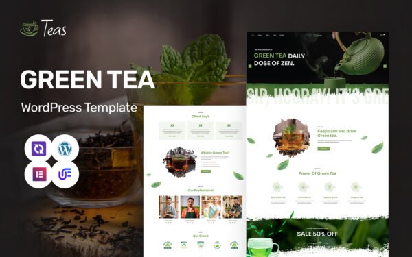 Green Tea – Organic Tea And Green Tea WordPress Elementor Theme WordPress Theme