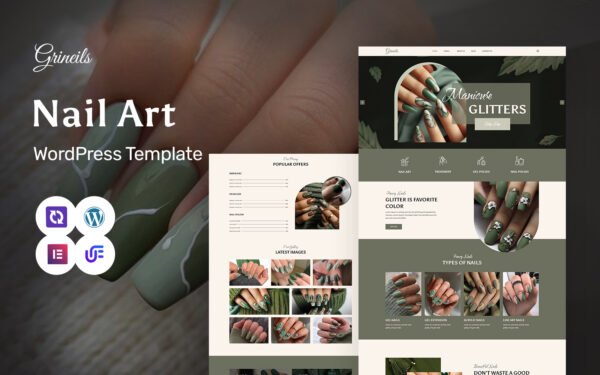 Grineils – Nail Salon And Nail Art WordPress Elementor Theme WordPress Theme