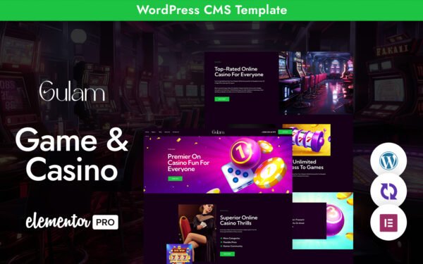 Gulam – Online Games And Casino Multipurpose Responsive WordPress Theme
