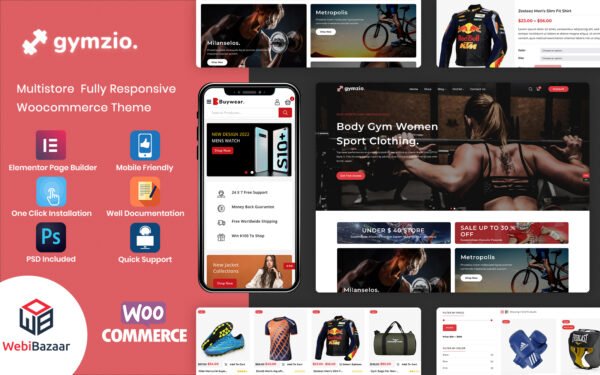 Gymzio – Fitness, Gym & Sport Wear WordPress Theme WooCommerce Theme
