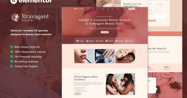 Xtravagant – Beauty Salon Elementor Template Kit
