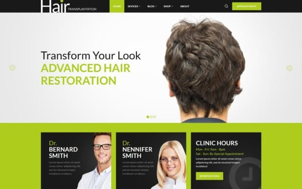 Hair Transplantation WordPress Responsive Theme WordPress Theme