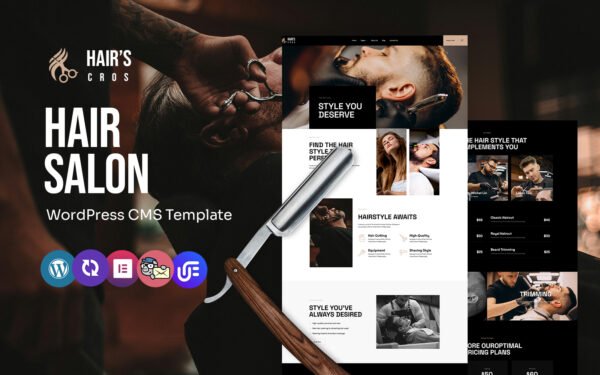 Hairs – Hair Salon Multipurpose WordPress Elementor Theme WordPress Theme
